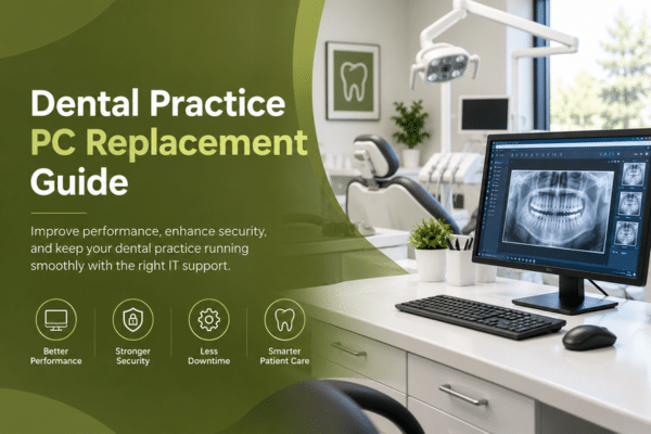 Dental practice PC replacement in modern dental office