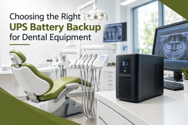 UPS battery backup for dental equipment in a modern dental clinic